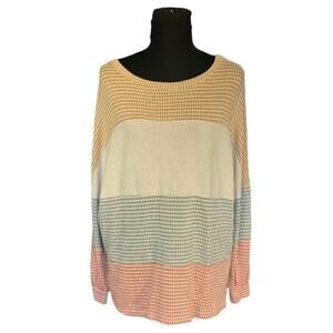 Haptics Colorblock Waffle Knit Oversized Sweater Size M